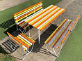 Garden Setting DDA, EM122-A seat, EM123-A chair, EM056-A table modified height, pctd aluminium battens.JPG